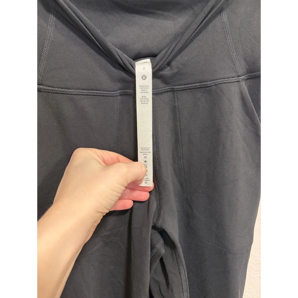Lululemon Align Wide Leg Crop 23 High Rise Nulu Pants Black Size 2